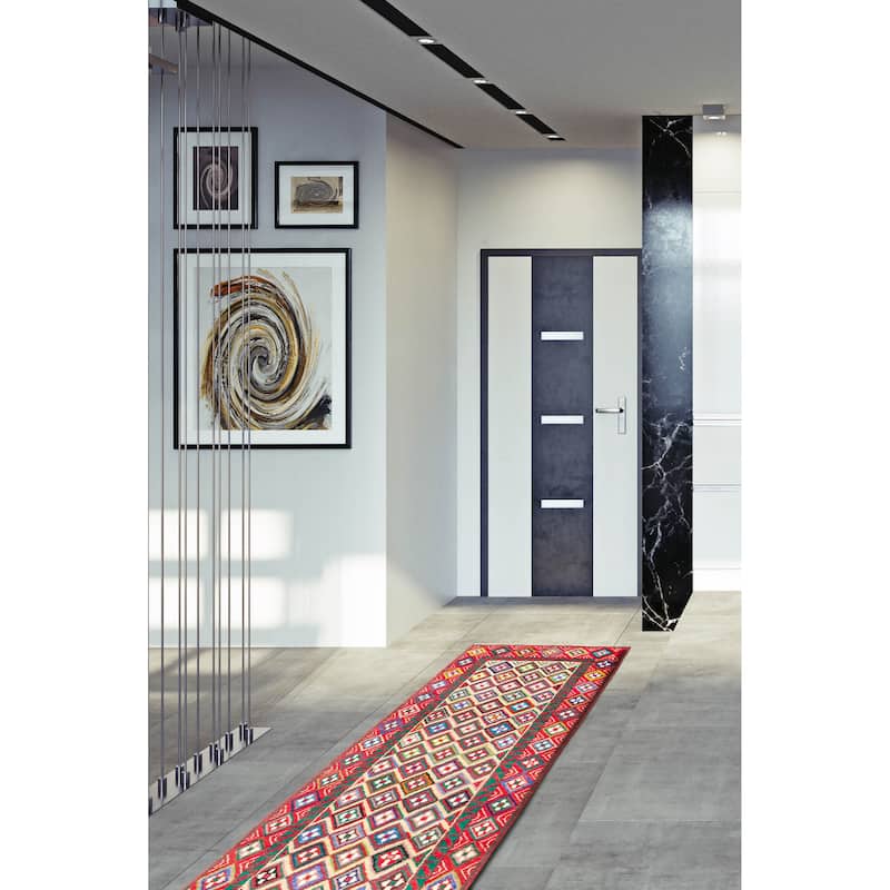 ECARPETGALLERY Hand-knotted Afghan Beige Wool Rug - 2'8 x 9'11