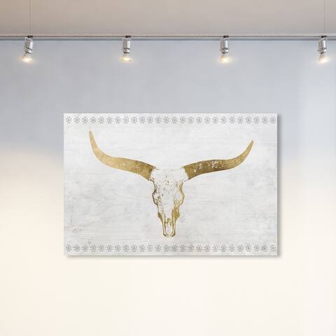 Oliver Gal 'Desert Skull Faded' Animals Wall Art Canvas Print Farm Animals - Gold, White
