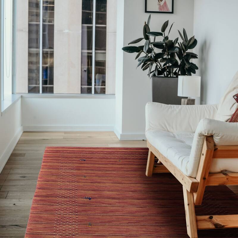 ECARPETGALLERY Hand Loomed Kashkuli Gabbeh Dark Copper Wool Rug - 4'11 x 7'11