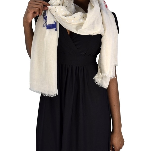 Nautical Anchor And Dainty Heart Print Light Weight Summer Scarf - one size. Opens flyout.