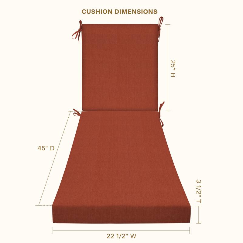 Textured Chaise Lounge Cushion - 22.5" wide x 70" long x 45" deep x 3.5" thick