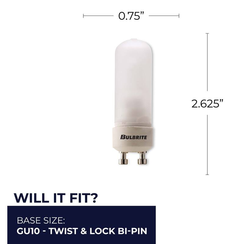 Bulbrite Pack of (5) Dimmable DJD Double Envelope Halogen Mini Light Bulbs with Twist and Lock Bi-Pin (GU10) Base - 35 Watt - Frost