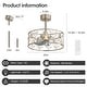 preview thumbnail 13 of 105, Caged Ceiling Fan with Light and Remote, 11.8–28 Inch Low Profile Fandelier, 6-Speed Quiet DC Motor, Black/Satin Nickel