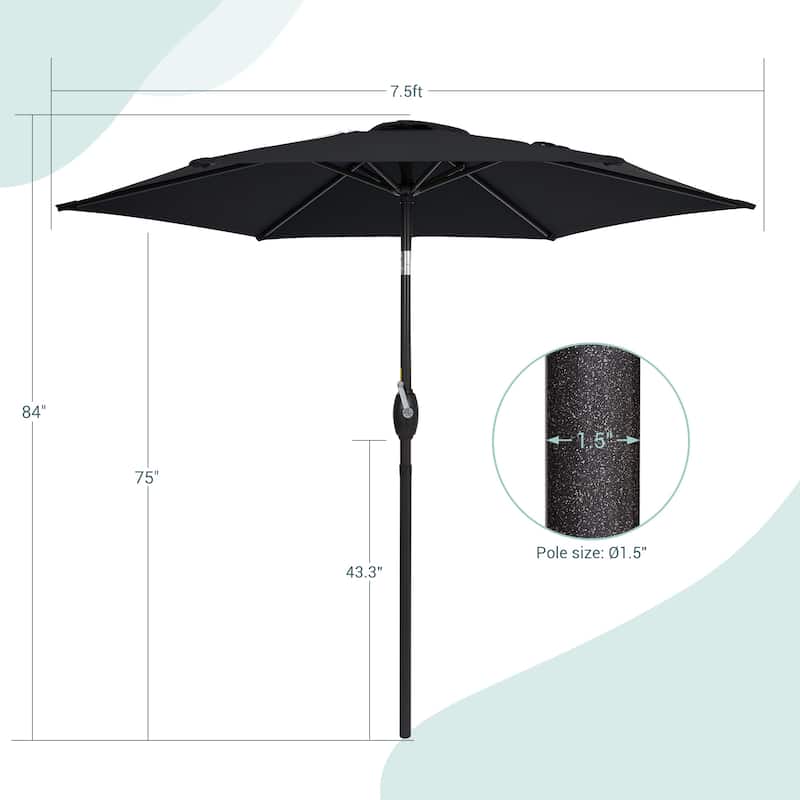 Bonosuki 7.5Ft Patio Market Umbrella Weather-Resistant Table Umbrella