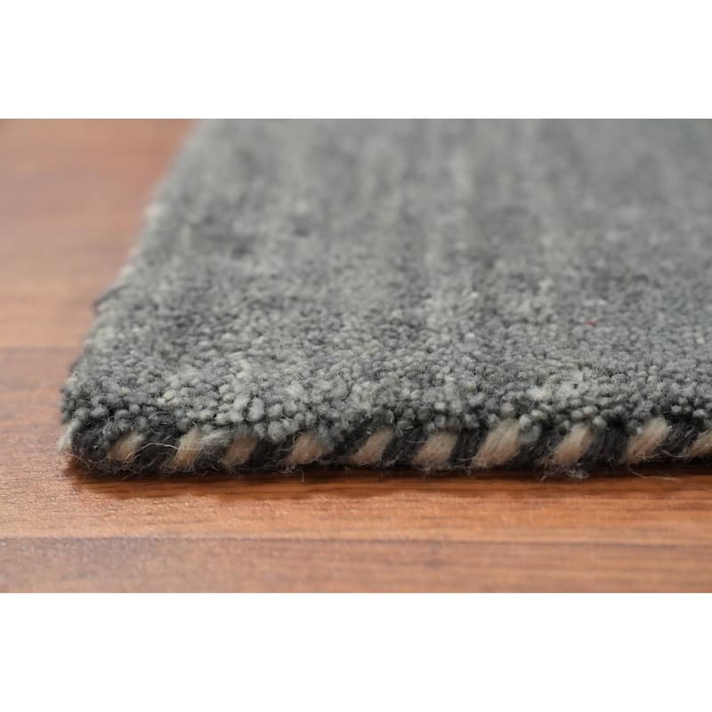 Hand Knotted Oriental 100% Wool Carpet Tribal Animal Pictorial Greys & Charcoal Gabbeh Area Rug - 8' 8'' X 8' 11''