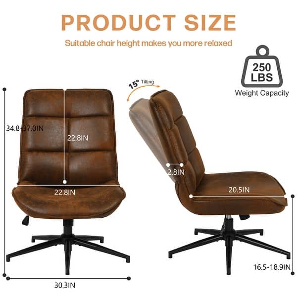Homy Casa Modern Upholstered Task Chair with Adjustable Height and ...