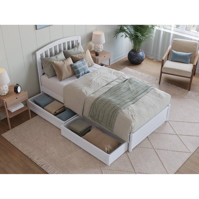Lucia Platform Bed with Panel Footboard and Storage Drawers