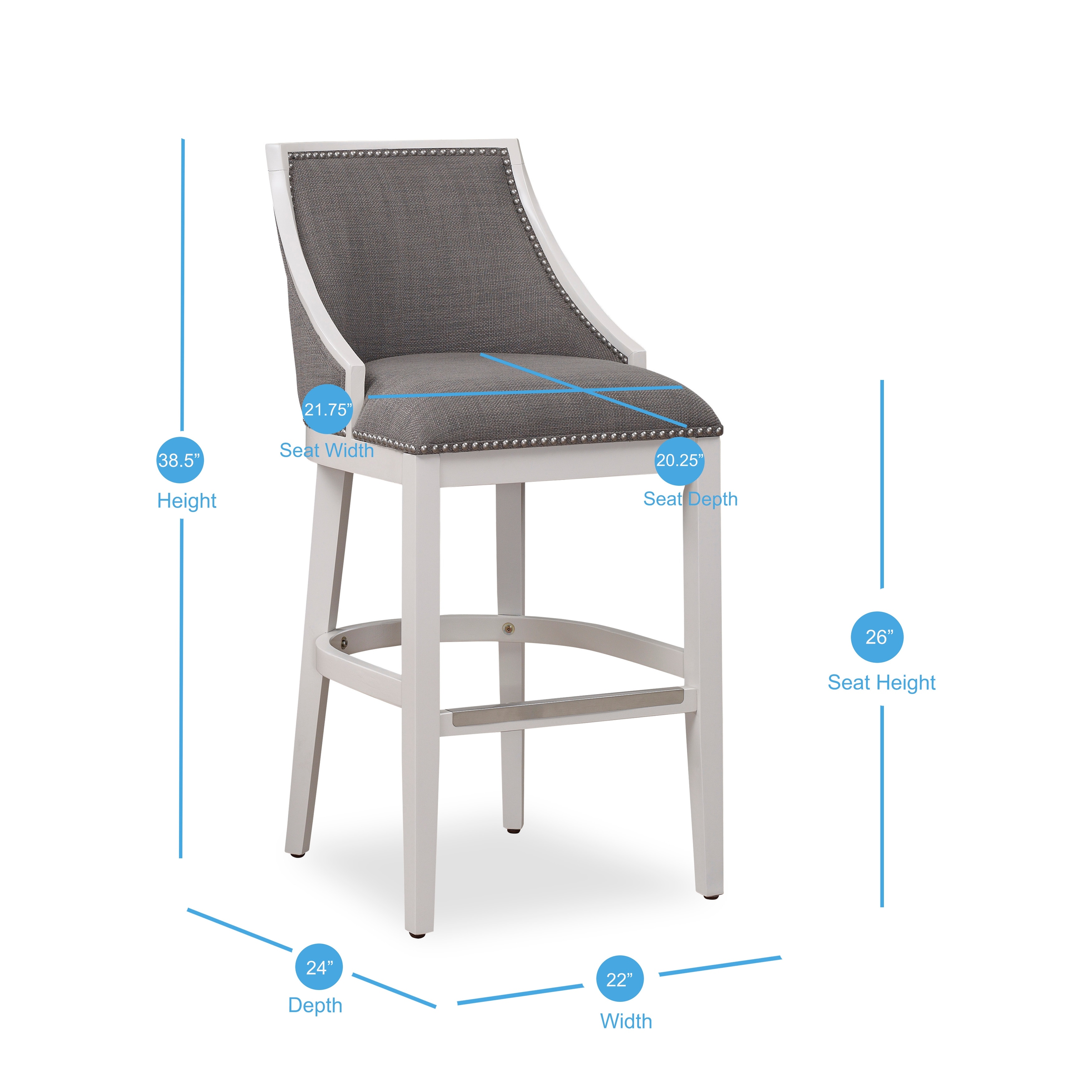 Lawrence white counter height stool by greyson living outlet