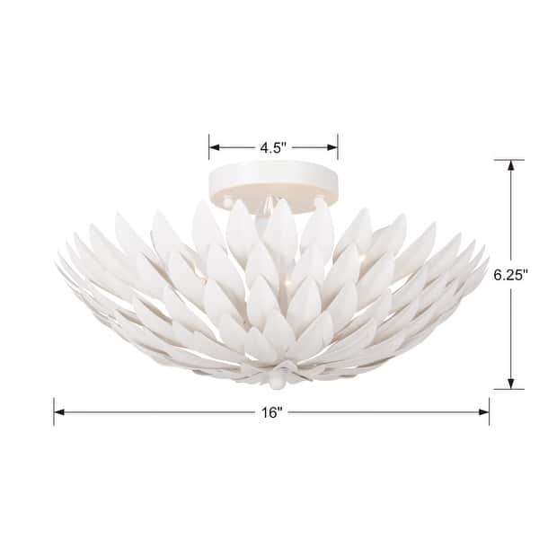 Broche 4 Light Matte White Ceiling Mount - 16'' W x 6.25'' H