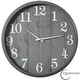 preview thumbnail 1 of 10, Large Outdoor Wall Clock Thermometer Combo, Waterproof Silent Garden Weather Station Home Indoor Patio Pool Black 18 Inch - Grey Solid