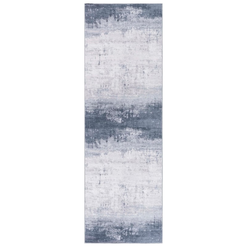 SAFAVIEH Santa Arney Monica Machine Washable Slip Resistant Rug - 2'6" x 8' Runner - Light Grey/Grey