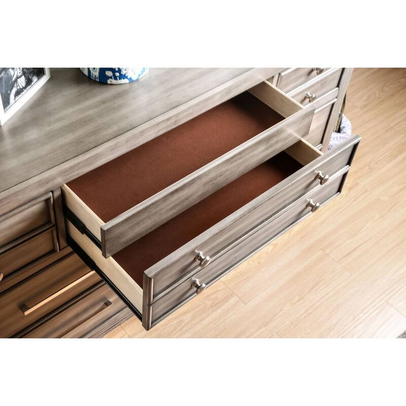 Modern Gray Finish 1pc Nightstand with Hidden Drawer, Nickel Round Knob Bedside Table