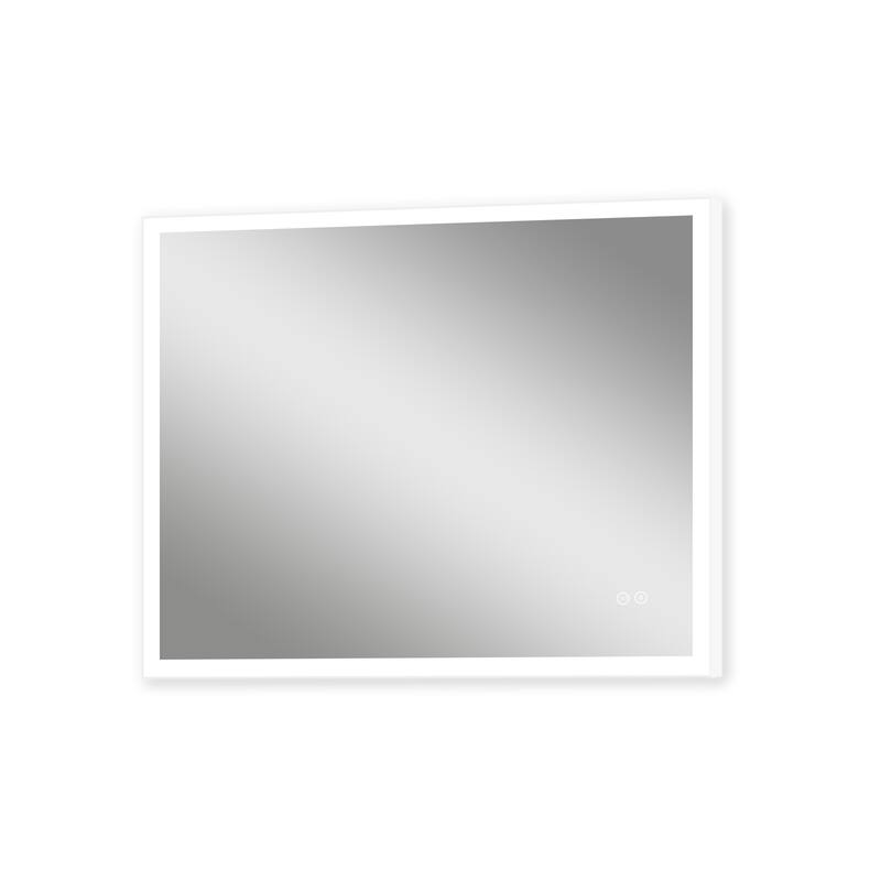 Wall Mounted Bathroom Frameless With Back/Front Light LED Mirror,Anti-fog