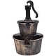 preview thumbnail 4 of 8, Gymax 2 Tier Barrel Waterfall Fountain Barrel Water Fountain Pump