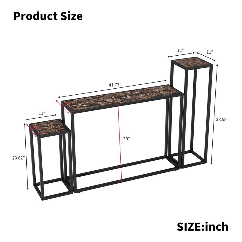GDF Studio - Bellinham Wood Console Table Set.