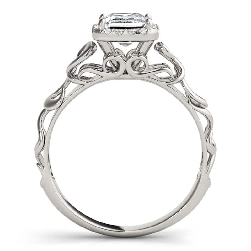 Auriya 14k White Gold Lab Grown Princess Diamond Halo Engagement Ring 0.50 to 5.00 ct. tw. (F-G VS)
