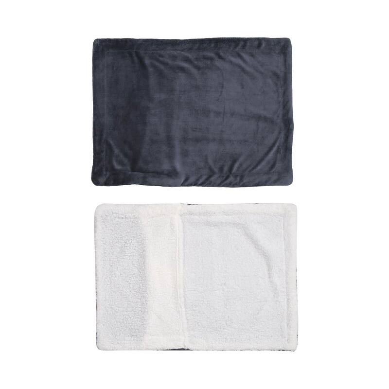 HOMESMART Set of 2 Purple 3 Layer Quilted Microfiber Flannel Sherpa