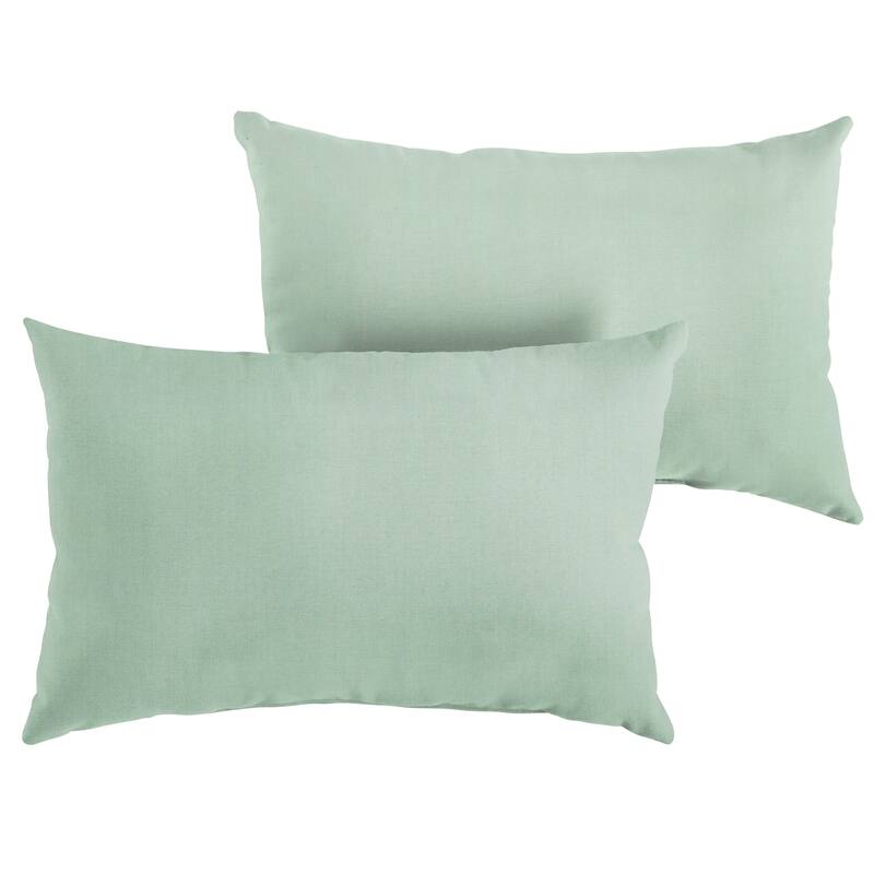 Sunbrella Canvas Spa Blue Indoor/Outdoor Knife Edge Pillow (Set of 2)