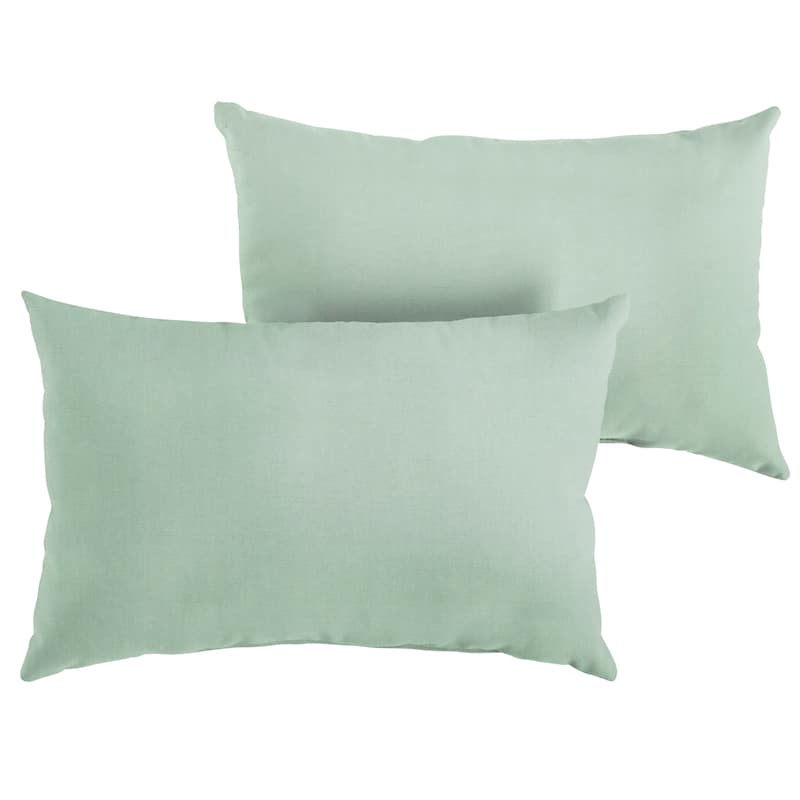 Sunbrella Canvas Spa Blue Indoor/Outdoor Knife Edge Pillow (Set of 2)