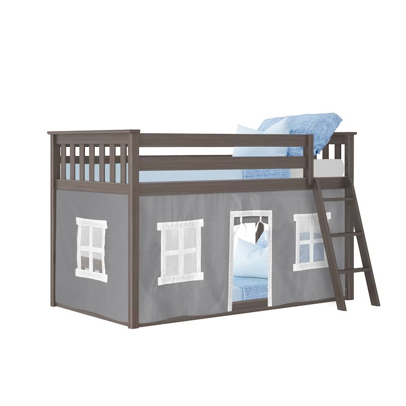 Max and Lily Twin over Twin Low Bunk with Curtains