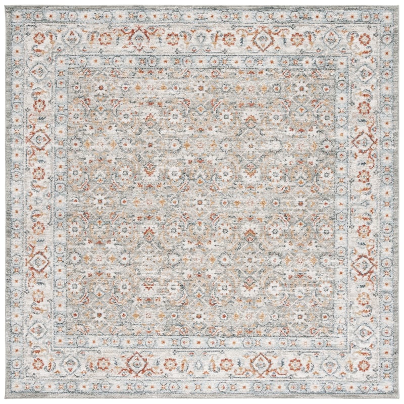SAFAVIEH Avalon Mayram Traditional Rug - 6'7" Square - Grey/Light Blue