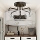 preview thumbnail 15 of 18, Modern 3-Light Drum Semi-Flush Mount Glass Ceiling Light