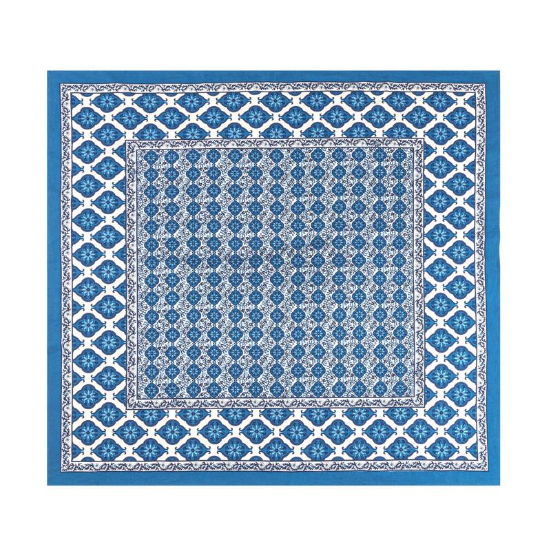 Couleur Nature Azulejo Tablecloth - Blue - 59" x 59"