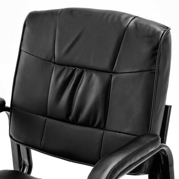 Set of 2 PU Conference Chair Reception Office Guest Lecture Exam Armchair 