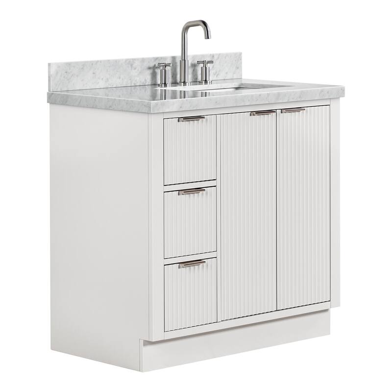 Ariel P37RCWRVO Milan 37" Free Standing Single Basin Vanity Set with