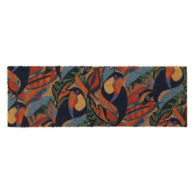 Toucans 30x10 Long Sheltered Front Door Mat Coco Multicolor