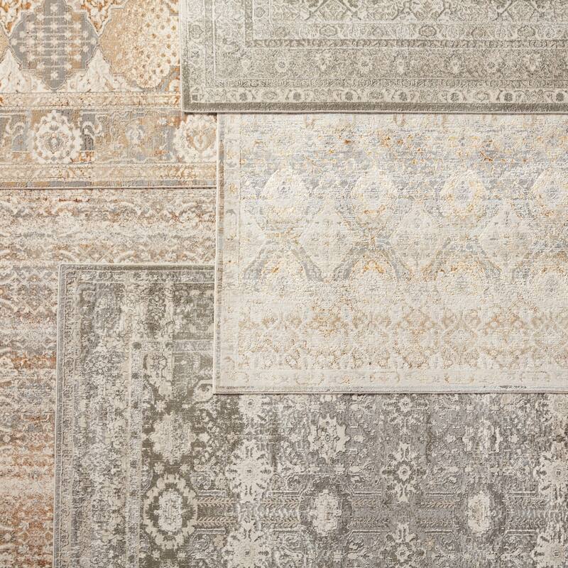 Hakeem Oriental Gray/ Gold Area Rug