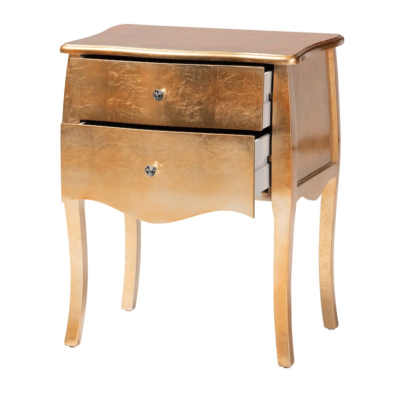 Baxton Studio Patrice Classic and Traditional Wood 2-Drawer End Table