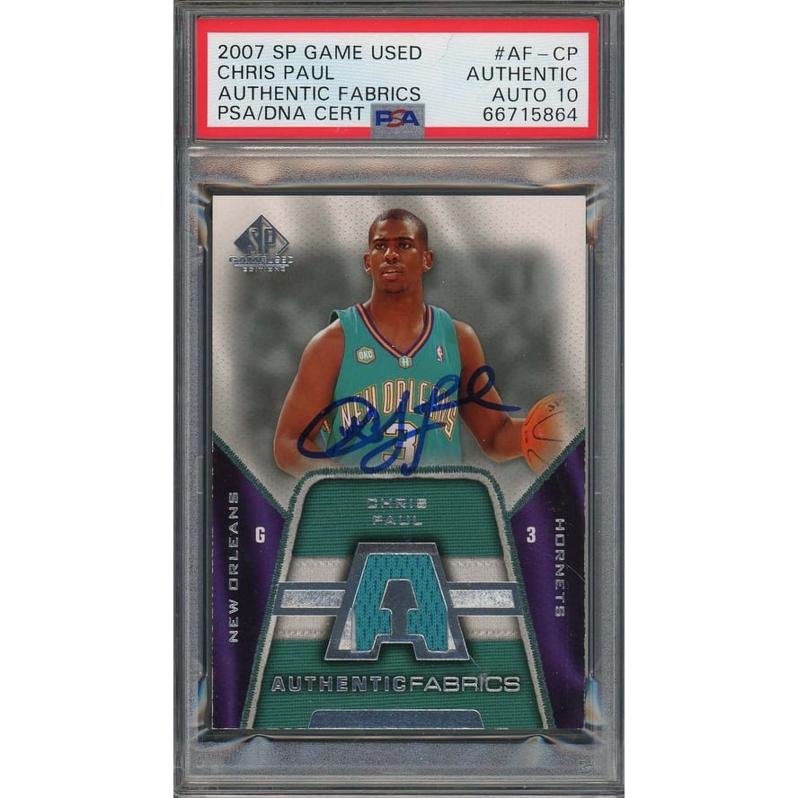 Chris Paul Auto 2007 Upper Deck SP Game Used Jersey Patch Card #AF-CP PSA 10 - 8'6" x 11'6"