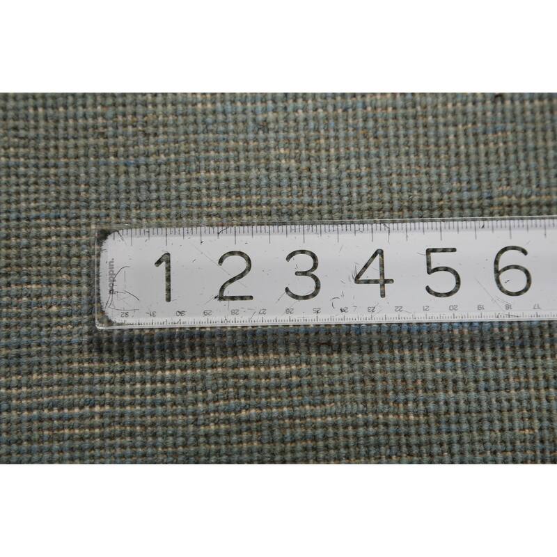 Light Blue Gabbeh Modern Rug Hand-Knotted Solid Wool Carpet - 2'7" x 3'9"