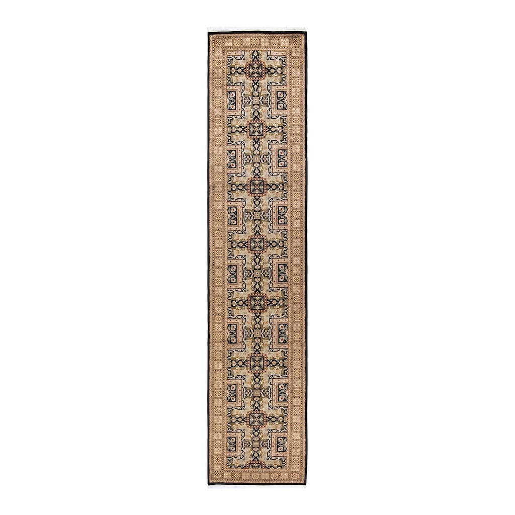 Overton Handknotted Wool Traditional Oriental Black Runner