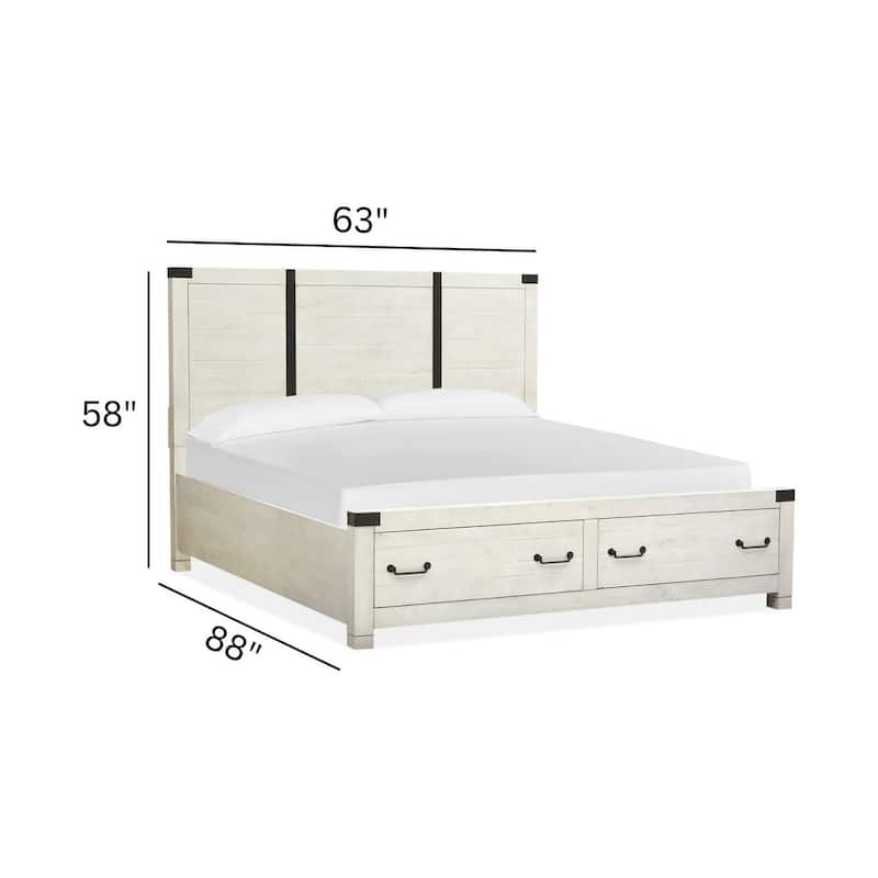 Magnussen Home Chesters Mill Alabaster Panel Storage Bed