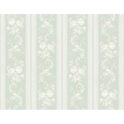 Seabrook Designs Olette Floral Stripe Unpasted Wallpaper
