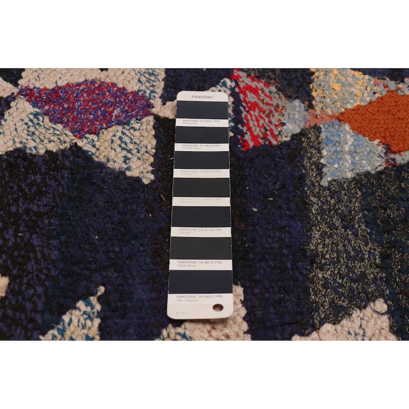 ECARPETGALLERY Flat-Weave Ankara Dark Navy Wool Kilim - 5'7 x 12'9