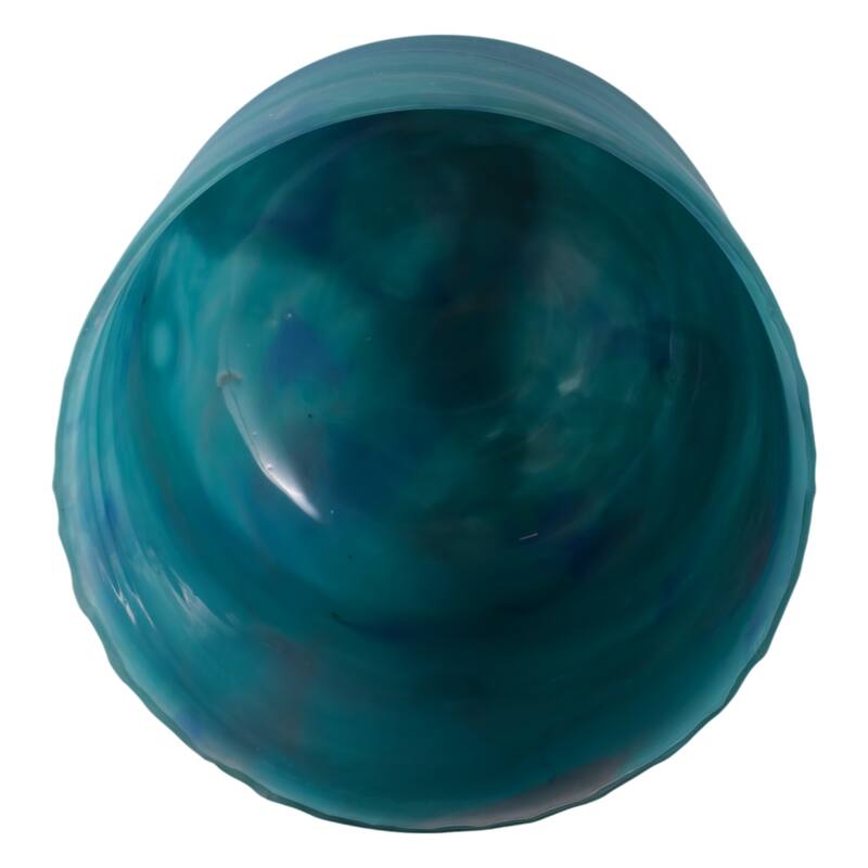 Glass Vase Modern Swirled Flower Pattern Coastal Inspired Tall Accent