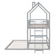 preview thumbnail 3 of 7, Gray Twin Over Twin-Twin House Bunk Bed with Guardrail, Ladder