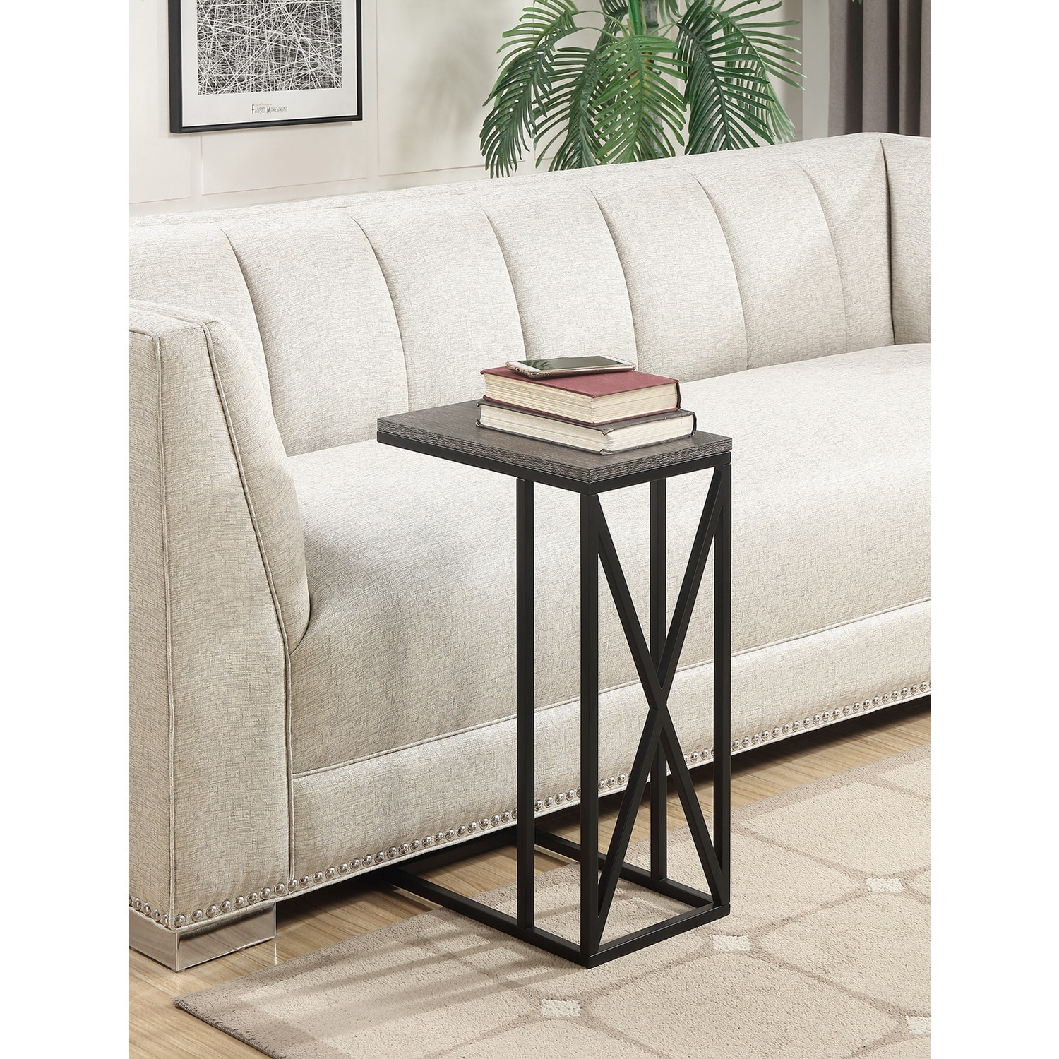 Modern C Shape End Table - Versatile Side Table for Living Room, Bedroom, Sofa, Couch - 24