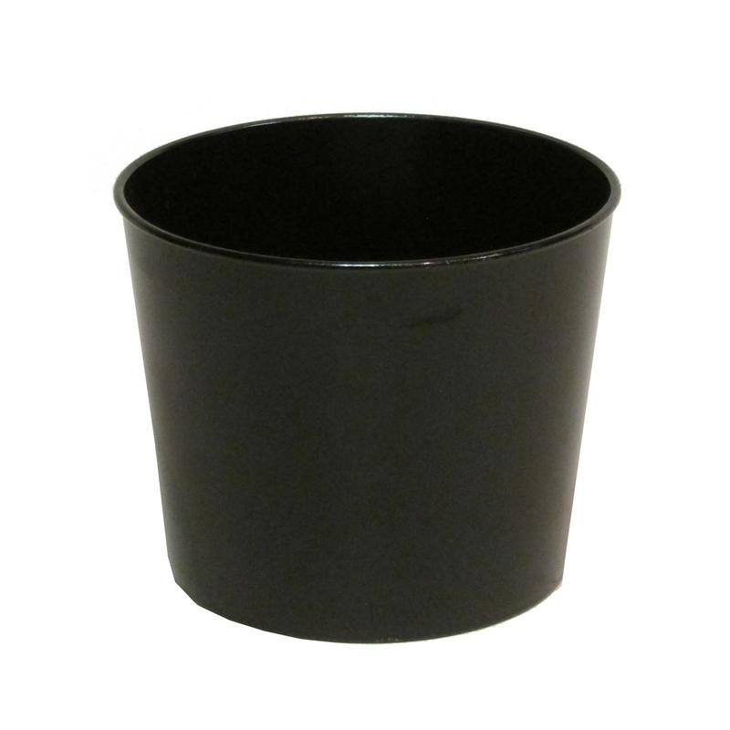 Hand-painted 5.5-in. Round Plastic Pot Planter - Black