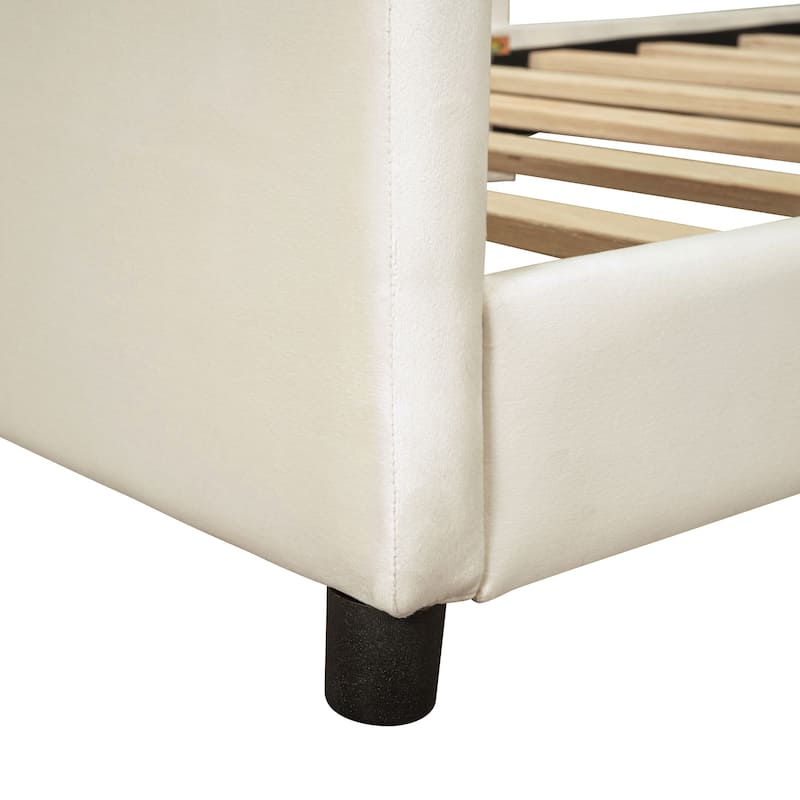 Twin Size Upholstered Daybed with Headboard