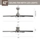 preview thumbnail 122 of 199, 42“/52"/60"/48" Noiseless Walnut Wood Ceiling Fan with Remote Control, Integrated Light Optional