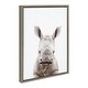 preview thumbnail 4 of 6, Kate and Laurel Sylvie Animal Studio Baby Rhino Framed Canvas by Amy Peterson Art Studio 18x24 - Grey