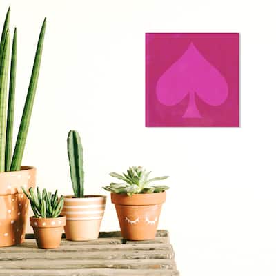 Wynwood Studio Canvas Entertainment and Hobbies The Spade Deux Pink and Dark Pink Modern & Contemporary Wall Art Canvas Print