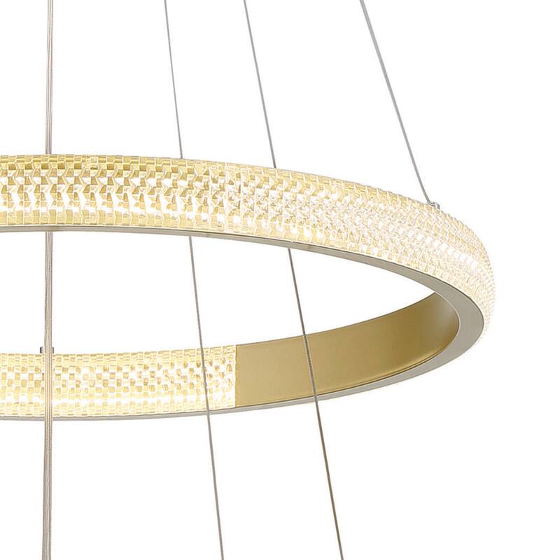 3-Light Unique Tiered LED Chandelier - 18.9'' H x 19.88'' W x 19.88'' D
