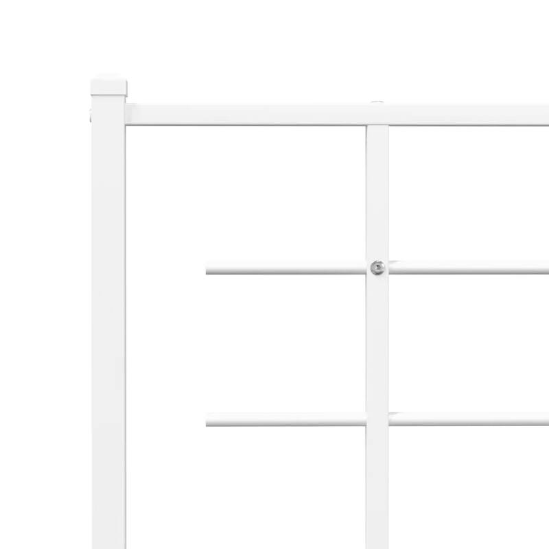 vidaXL Bed Frame White Powder-coated steel Double Bed Frame - 55.9 x 77.2 x 35.4