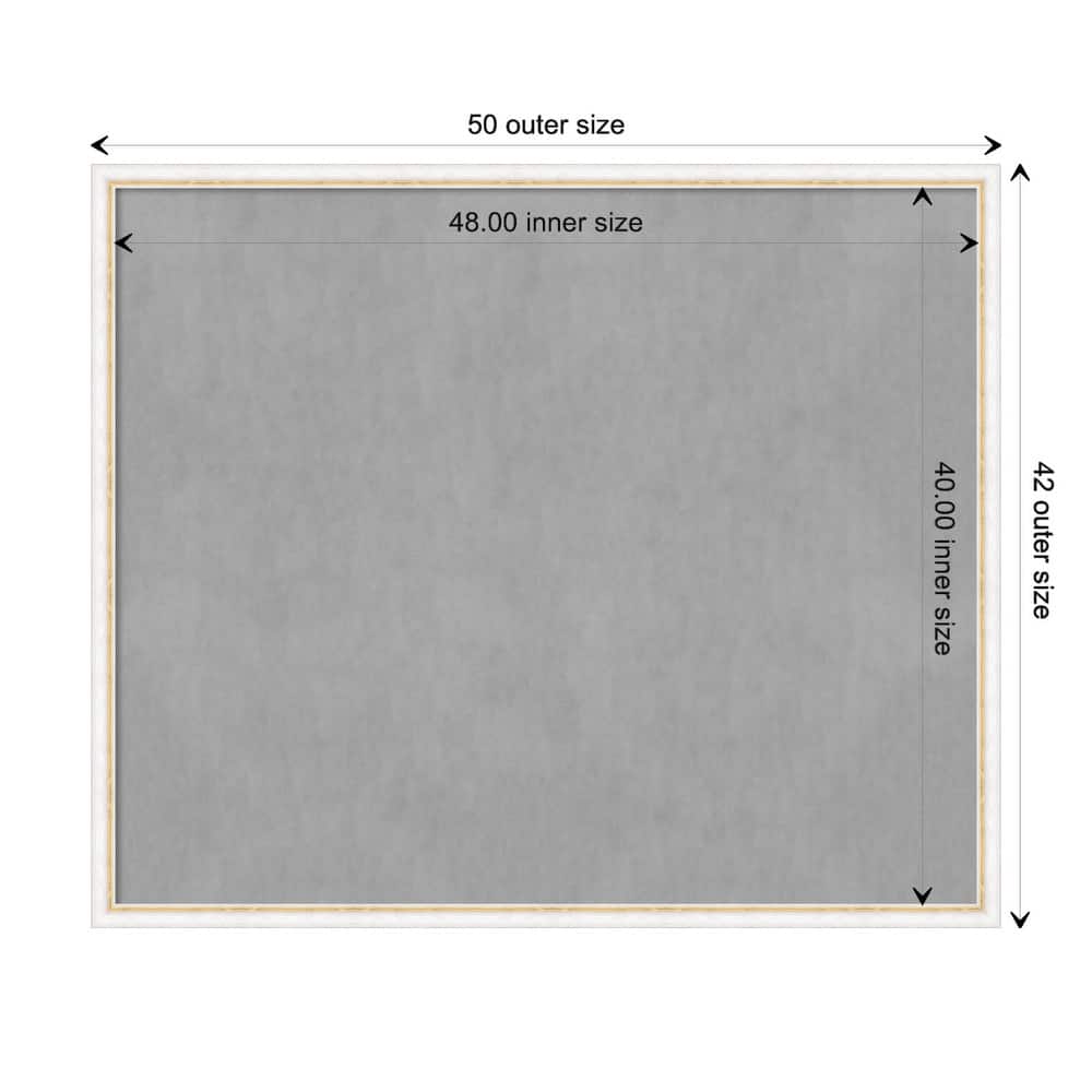 Amanti Art Morgan White Gold Framed Magnetic Board