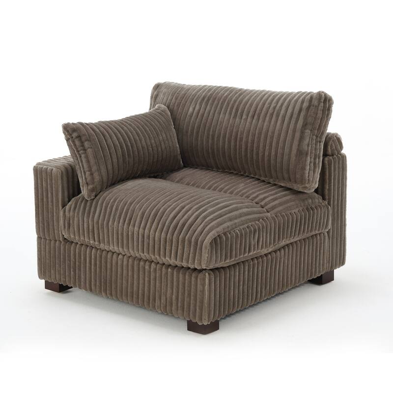 Plush Flannel Modular Sectional Sofa for Living Room